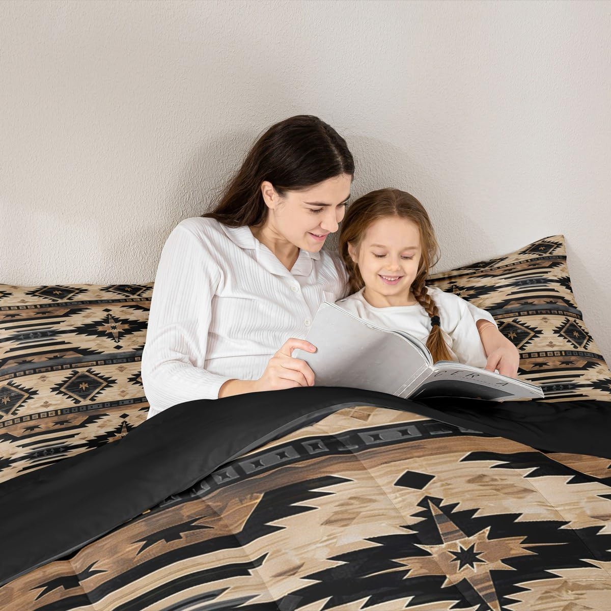 Feelyou Boys Girls Western Bedding Set Queen Size, Southwestern Aztec Comforter Set Kids Boho Tribal Comforter Bohemian Rustic Country Teens Duvet Set Bedroom Decor with 2 Pillow Case - Image 6