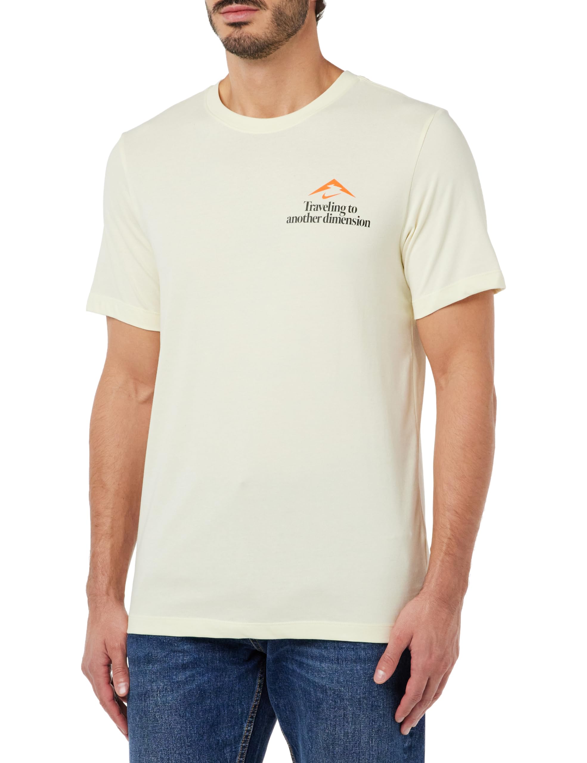 NIKE FJ2354-113 M NK DF TEE Trail T-Shirt Men's Coconut Milk Size XL