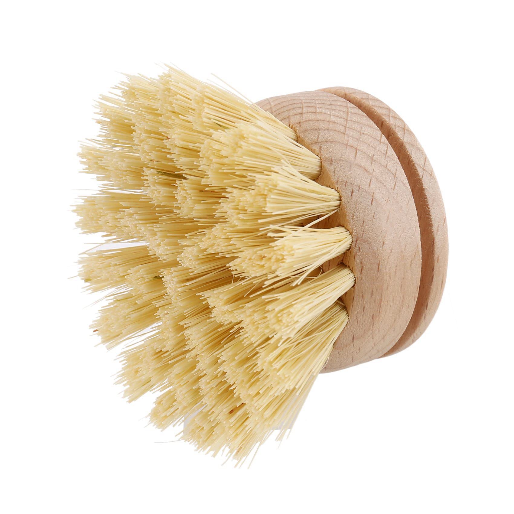 Lot de 30 têtes de brosse à vaisselle rechargeables en bois de hêtre