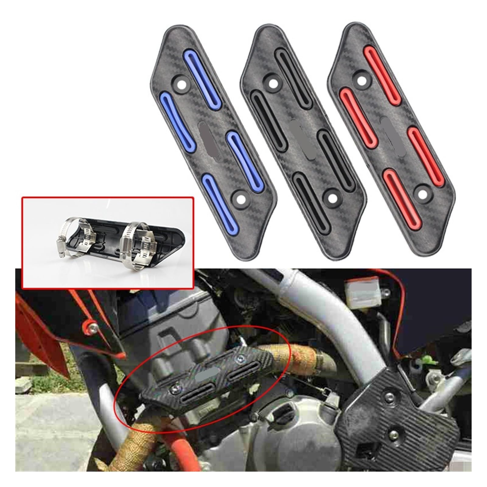 Moto Pare-Chaleur Protection Thermique pour Pot D'échappement De Moto Tout-Terrain, Anti-brûlure, Dissipation Universelle, Protection Anti-brûlure