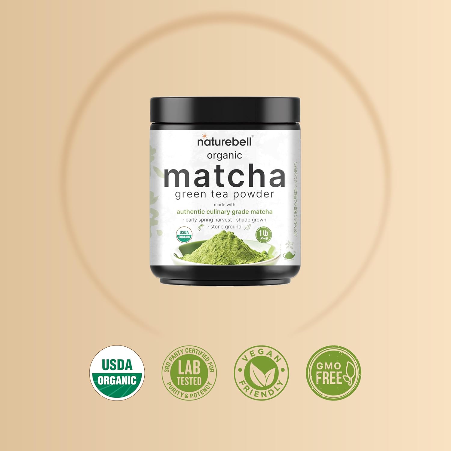 Organic Matcha Green Tea Powder, 1 Pound | Unsweetened with Zero Sugar, Culinary Grade, Potent Early Spring Leaf Harvest, Fine Stone Ground – Vegan, All Purpose, Great for Matcha Latte - Image 4