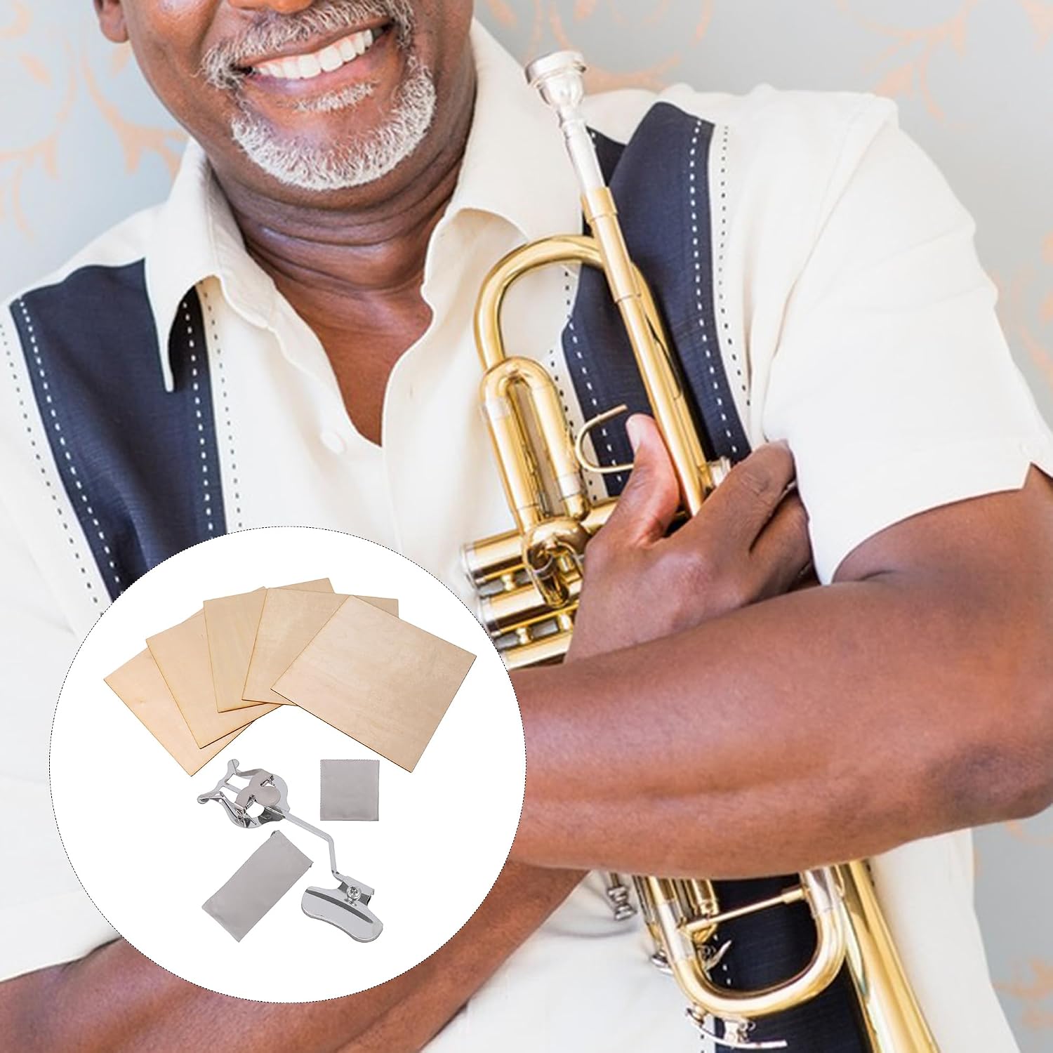 Yibuy Trumpet Clamp-on Marching Lyre Sheet Music Clip with 1.5mm Cork Sheet Pack of 6