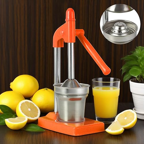 Exprimidor manual de hierro fundido, exprimidor manual de cítricos de acero inoxidable, exprimidor de naranja limón resistente para jugo fresco,