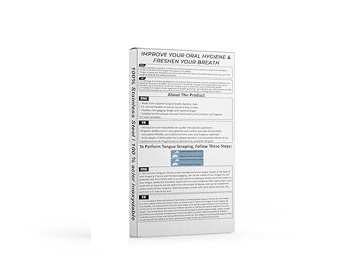 Miniatura 8 de NARZ Raspador de lengua profesional para el mal aliento, raspadores de lengua reutilizables de acero inoxidable para el cuidado bucal con mango