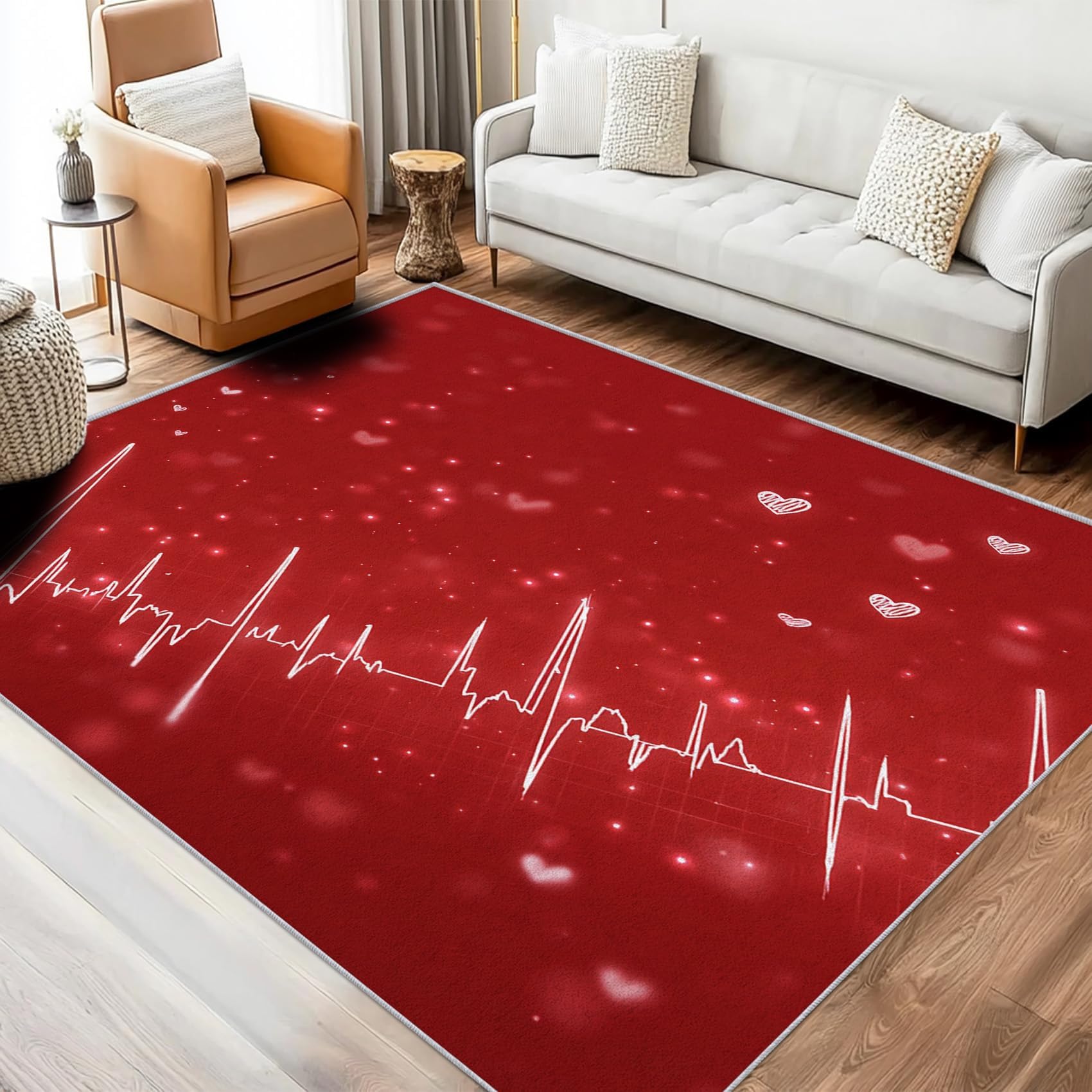 Tapis de Saint-Valentin lavable pour en finir avec les tapis de salon qui glissent