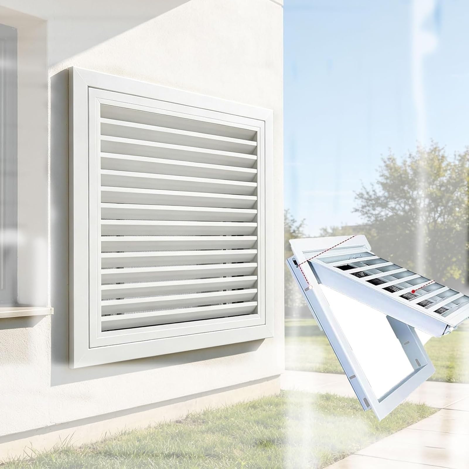 Rejilla de ventilación moderna de acero de 18 x 20 pulgadas, cubierta de ventilación blanca para pared/techo con puerta extraíble, flujo de aire eficiente y rejilla de filtro de aire fácil de mantener