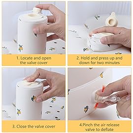 EKEPE Inflatable Baby Seat for Babies 3 Months & Up, Infant Floor Seats for Sitting Up, Baby Seats for Infants, Blow Up Baby Chair with Built in Air Pump - Olive Flower