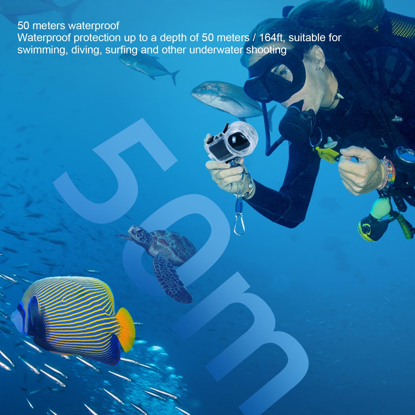 Schimer Custodia Impermeabile per Action Cam con profondità 50M, Resistente