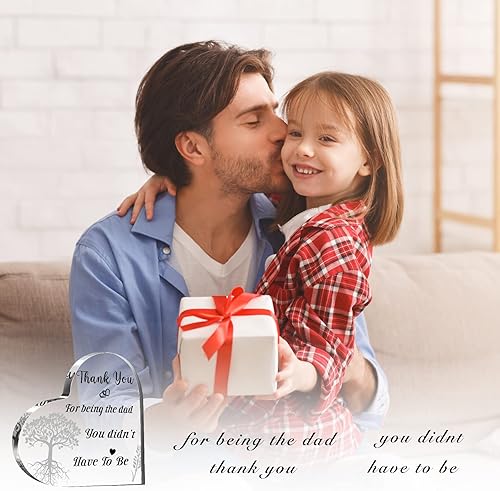 Miniatura 7 de Regalos para el Día del Padre, placa acrílica con corazón para el Día del Padre, regalos para padrastro de hija, hijo, hijastro, hijastro, regalo de