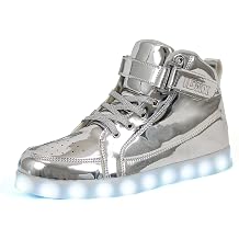 IGxx LED Light Up Shoes for Men Women Sparkly Sneakers High Top