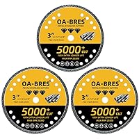 Vista 1 de 3 paquetes de ruedas de corte de diamante, rueda de corte de metal de 3 pulgadas (75 mm) con eje de 3/8 pulgadas (9.5 mm), disco de diamante con más