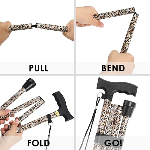 Miniatura 4 de Bastón de caminar PANZHENG para hombremujer, ayuda para la movilidad y la vida diaria, bastón ajustable de altura de 5 niveles, cómodo bastón