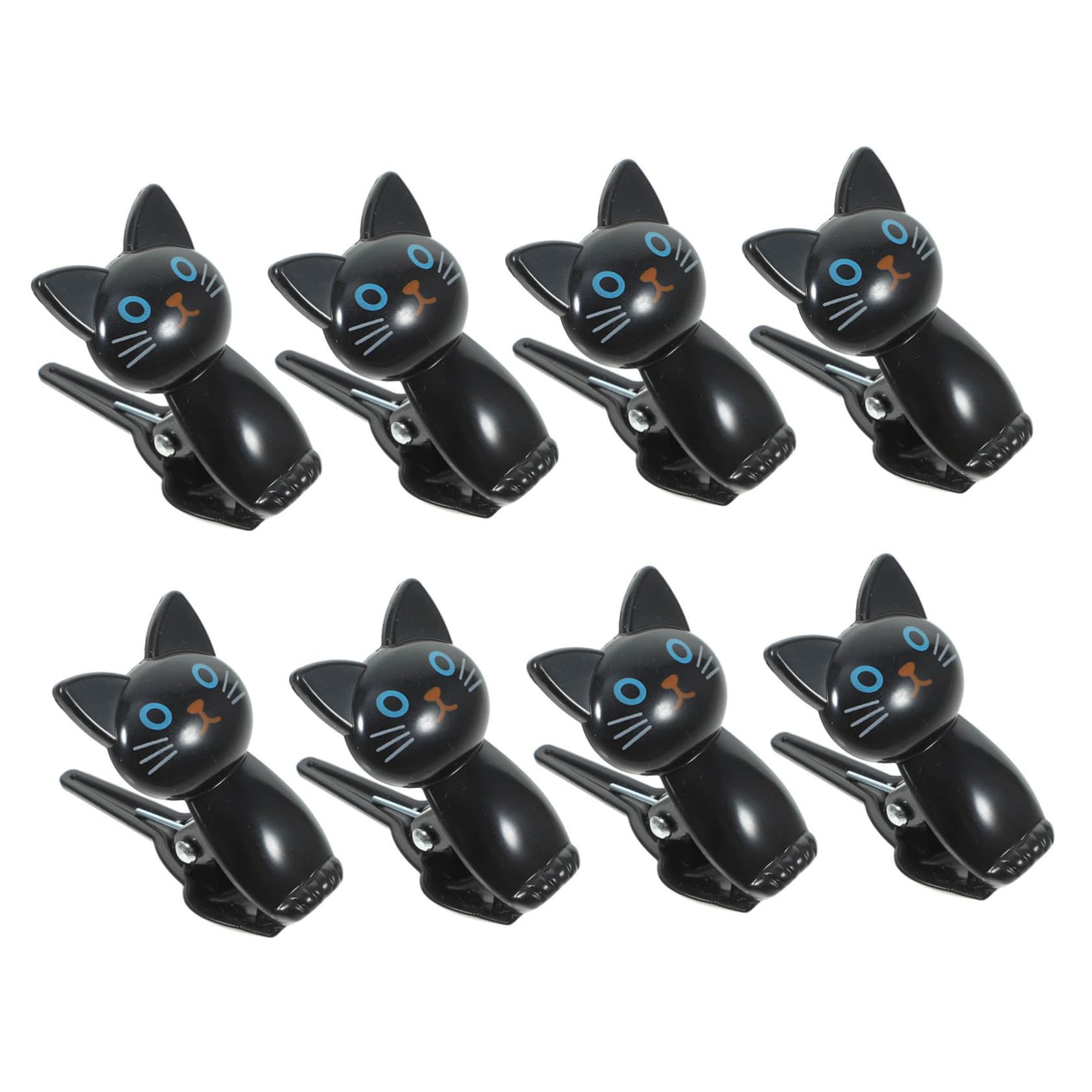 DOITOOL 8pcs Potato Chips Bag Clips Cat Clips Snack Bag Clips Bag Chip Clips Cat Seal Food Cute Kitchen Cat Potato Chip Bag Clips Cat Pet Airtight Cat Bag Cute Cat Cute Bag Plastic Black