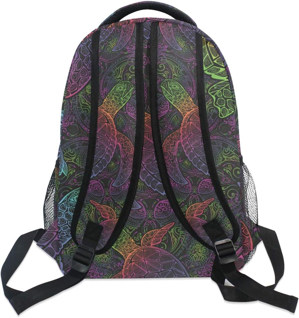senya School Backpack Boho Sea Turtle Mandala Bookbag for Boys Girls Travel Bag One Size - Image 5