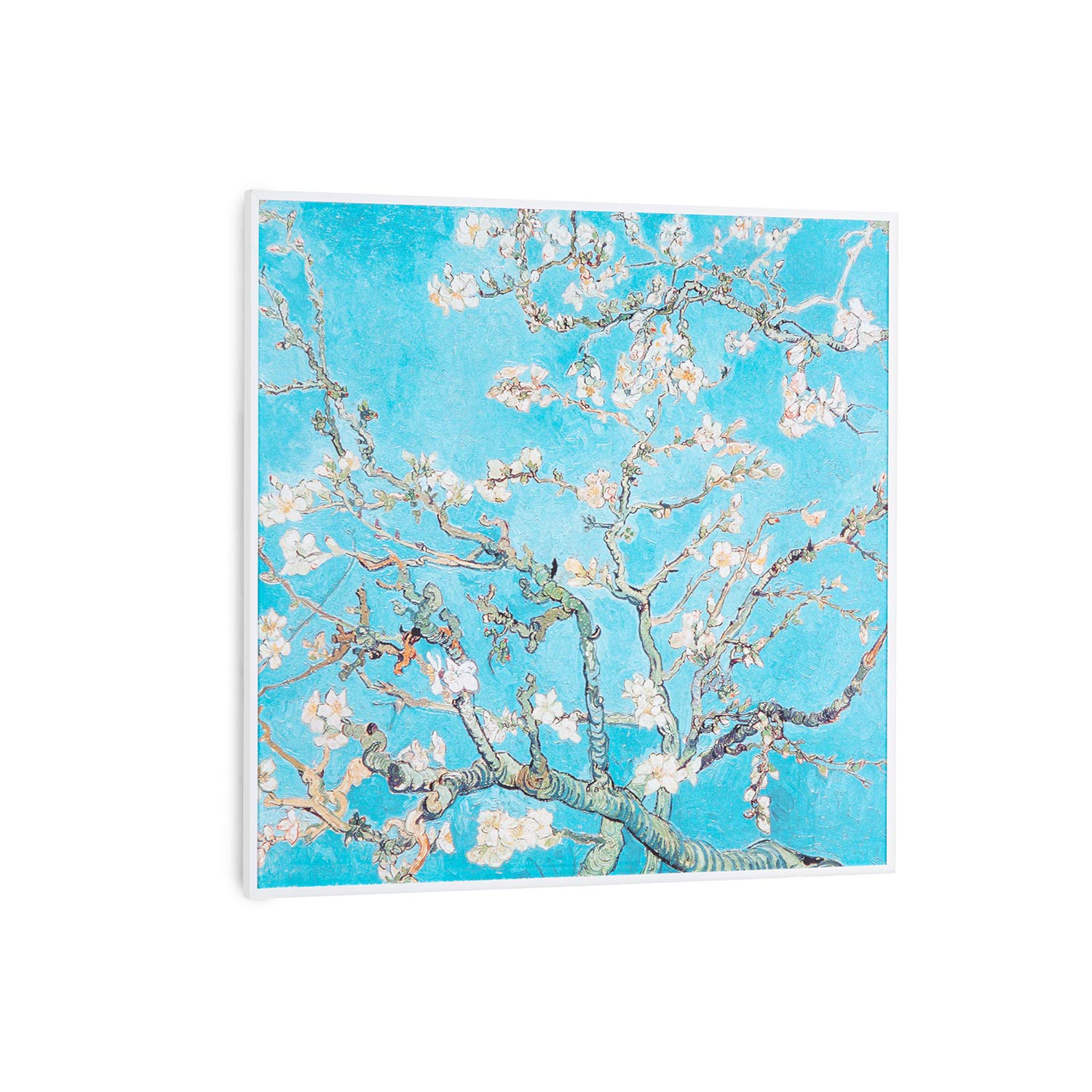 Klarstein Wonderwall Air Art Smart - Riscaldamento a infrarossi con termostato, riscaldamento a infrarossi WiFi, controllo app, supporto da parete, 60 x 60 cm, colore: Bianco