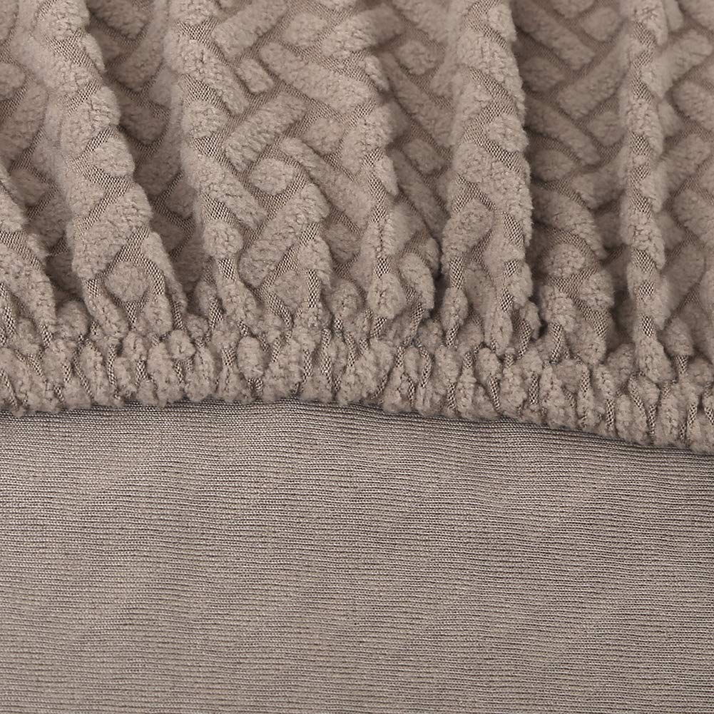 TopcHANCES Housses de Chaise, Housses de Chaise de Salle à Manger Extensibles, Amovibles et à Dossier Haut, Lavable pour Banquet Cuisine Mariage fête Salle à Manger(Q-Camel, 6PC)