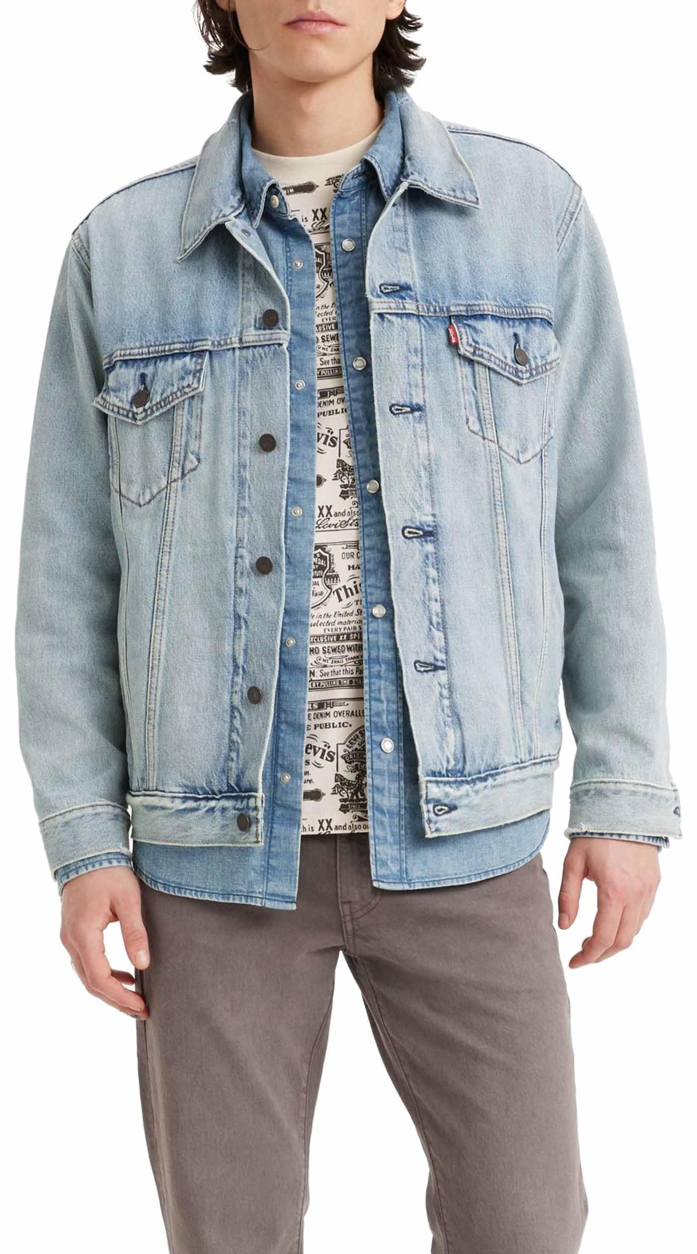 ジャケット・アウター 00s Levi's 70577 Denim Trucker Jacket Levi's Mężczyźni New Relaxed Fit Trucker Denim Jacket, Huron