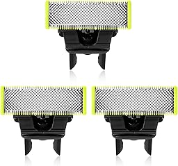 Lames de rechange pour Philips OneBlade | Lot de 3 lames OneBlade de rechange, pour la taille de la barbe et du corps. Lames en acier inoxydable de haute qualité, sûres et durables