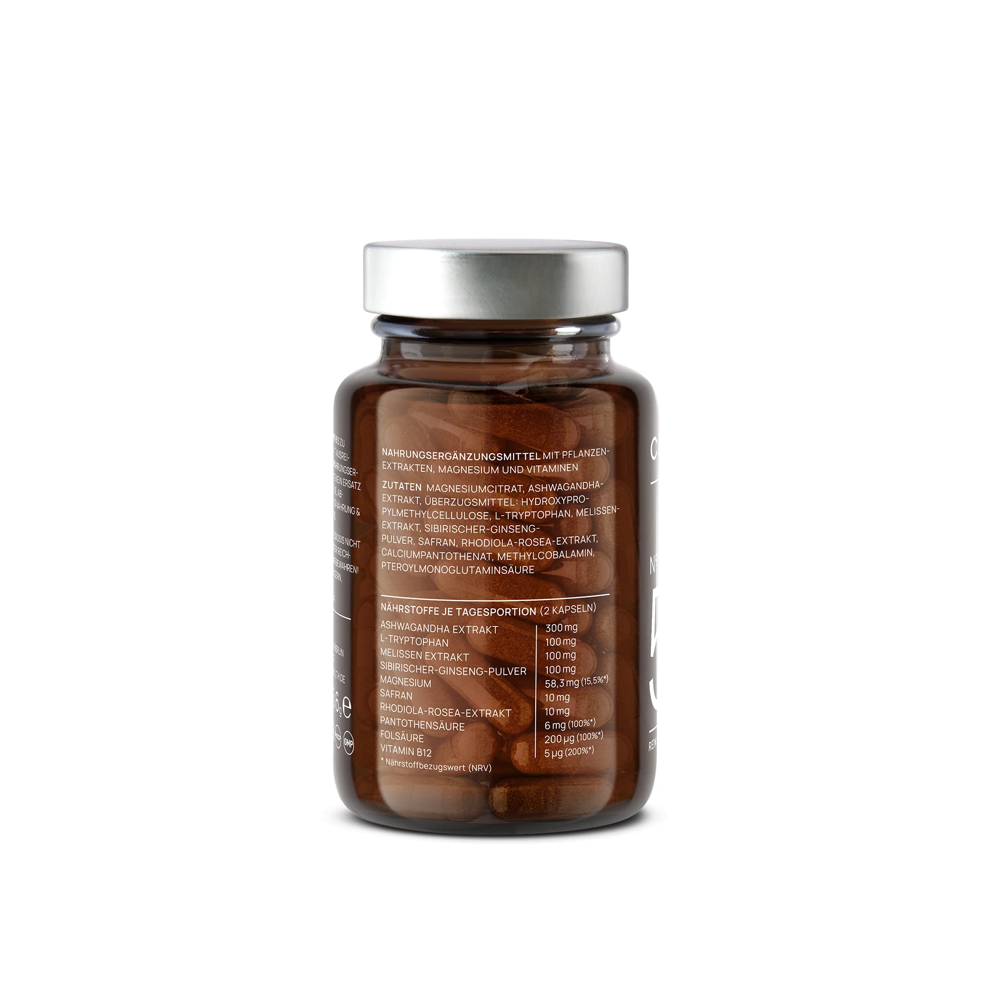 CLAV® N°5 BALANCE – 60 Kapseln - Serotonin & Dopamin Kapseln mit Ashwagandha, Rhodiola & Safran – Magnesium, Vitamin B12, B5 & B9 – Für innere Balance & Nerven – Vegan
