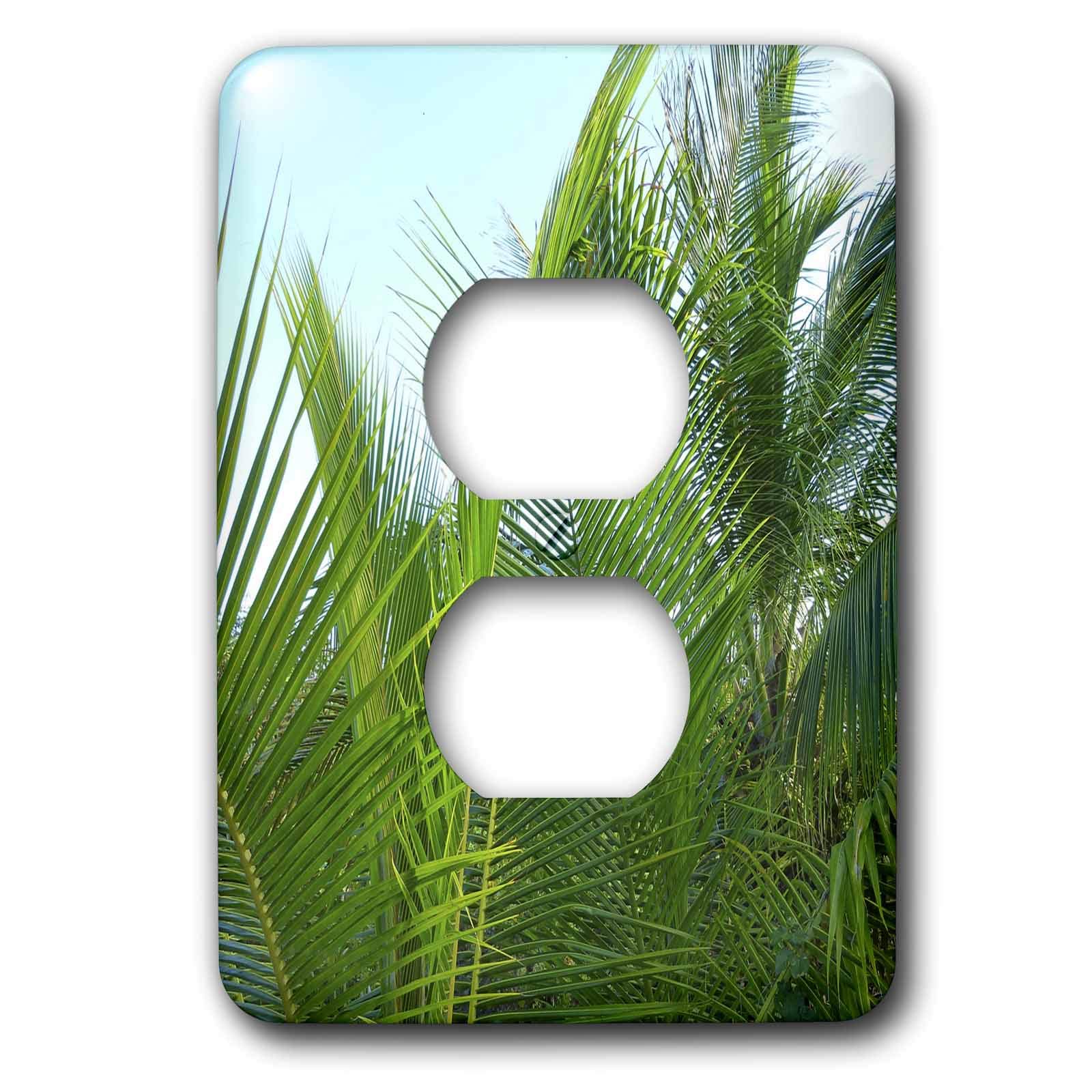 Plaque pour 2 prises Palm Fronds 3dRose LSP_38255_15,2 cm décor exotique