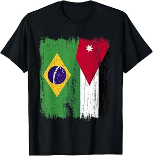 Brazil Jordan Half Flag Brazilian Jordanian Roots T-Shirt