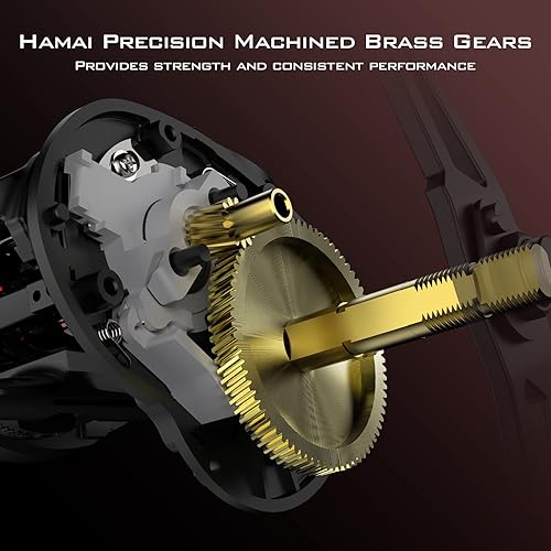 Miniatura 4 de KastKing Carrete de pesca Brutus Baitcasting, marco de grafito, relación de engranajes 7.21, rodamientos de bolas de acero inoxidable blindados 5+1,