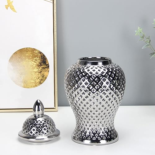 Miniatura 6 de Jarrón decorativo de cerámica de jengibre, mesa multiusos, elegante tarro de almacenamiento, arreglo floral para sala de estar, decoración del