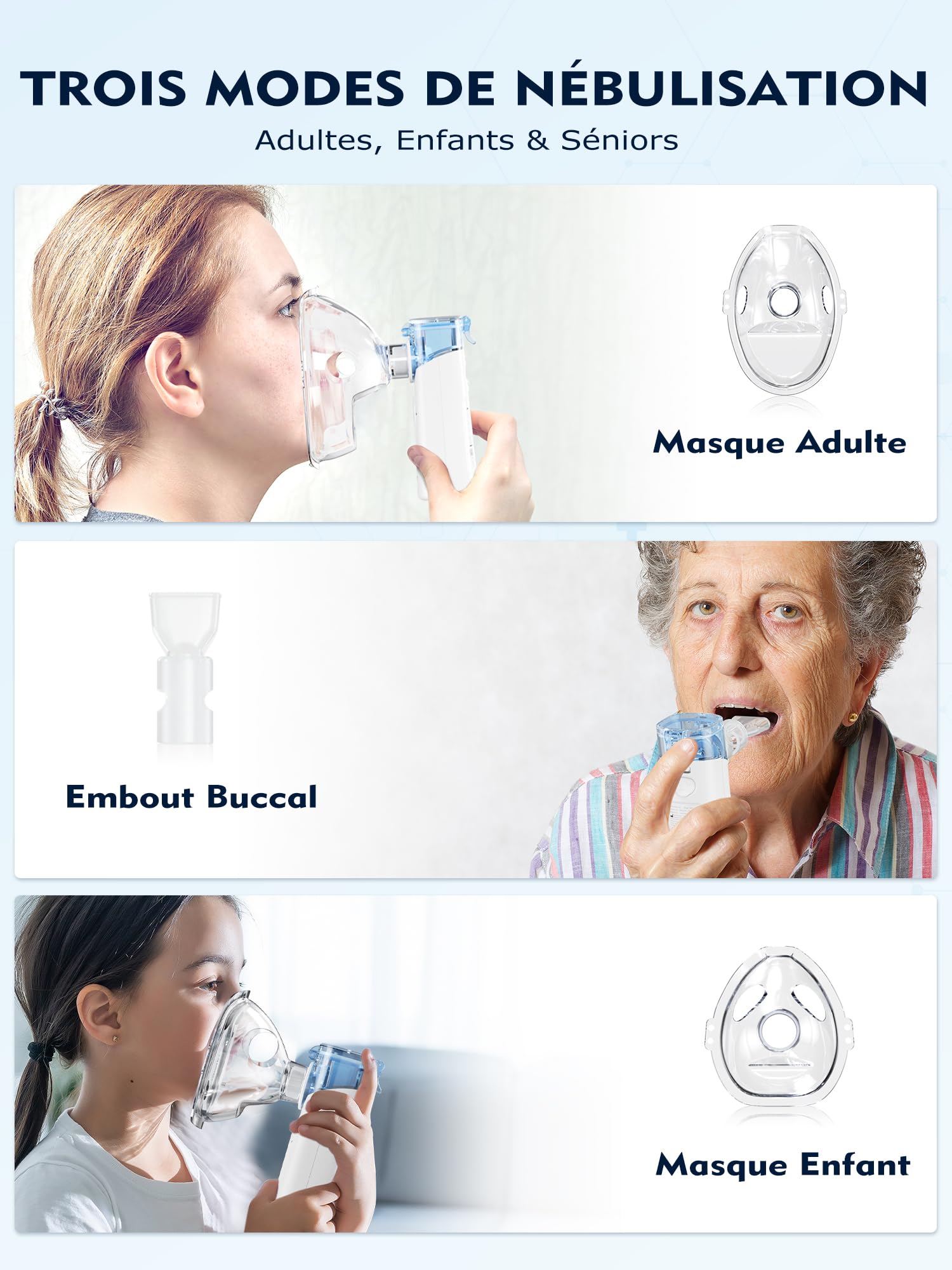 Nebuliseur Aerosol Portable à Nebulisateur Medical:Nébuliseur Portable Avec Nettoyage Automatique Et Écran LED - Avec Masques Pour Adultes Et Enfants - Silencieux Et Rechargeable Pour Maison Et Voyage