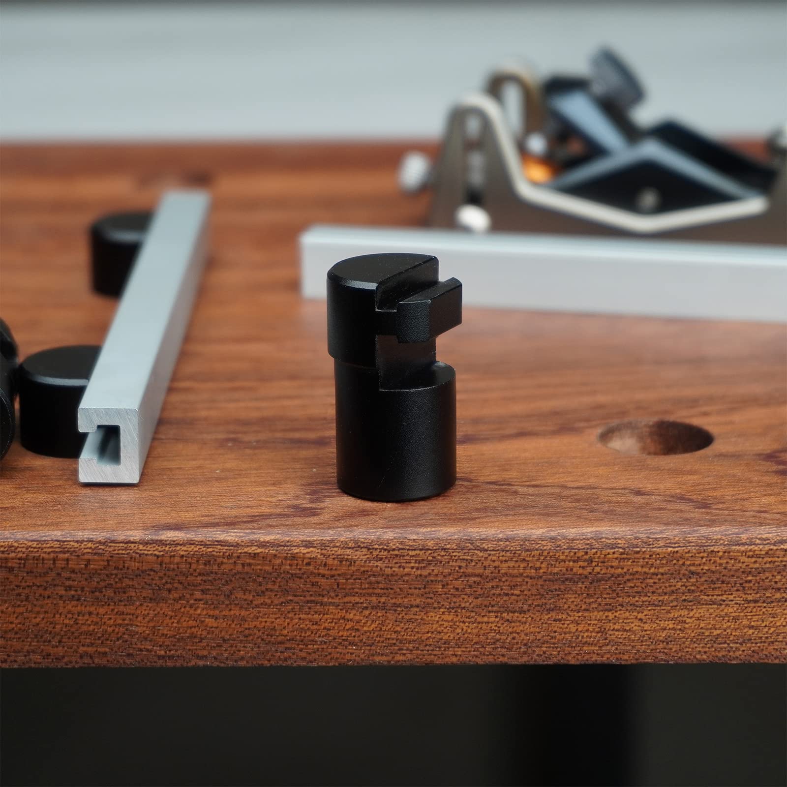 2PCS Woodworking Table Workbench Auxiliary Tool, DIY Positioning Bench Planing Stop Baffle 19/20mm Hole Planing Stop Bench Dogs Clamp Aluminum Alloy - View #10