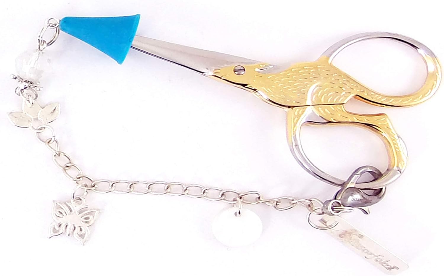 Scissors Fobs Elegant Collection - Key Ring Key chain Bracelet Wristlet Purse Backpack Bag Charm- Quilters Sewers Embroidery Gifts. Beautiful Gift Box Included. E15000184