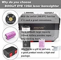 Vista 2 de Vista láser de 12GA rojo/verde láser boresighter viene con interruptor y batería de gran capacidad