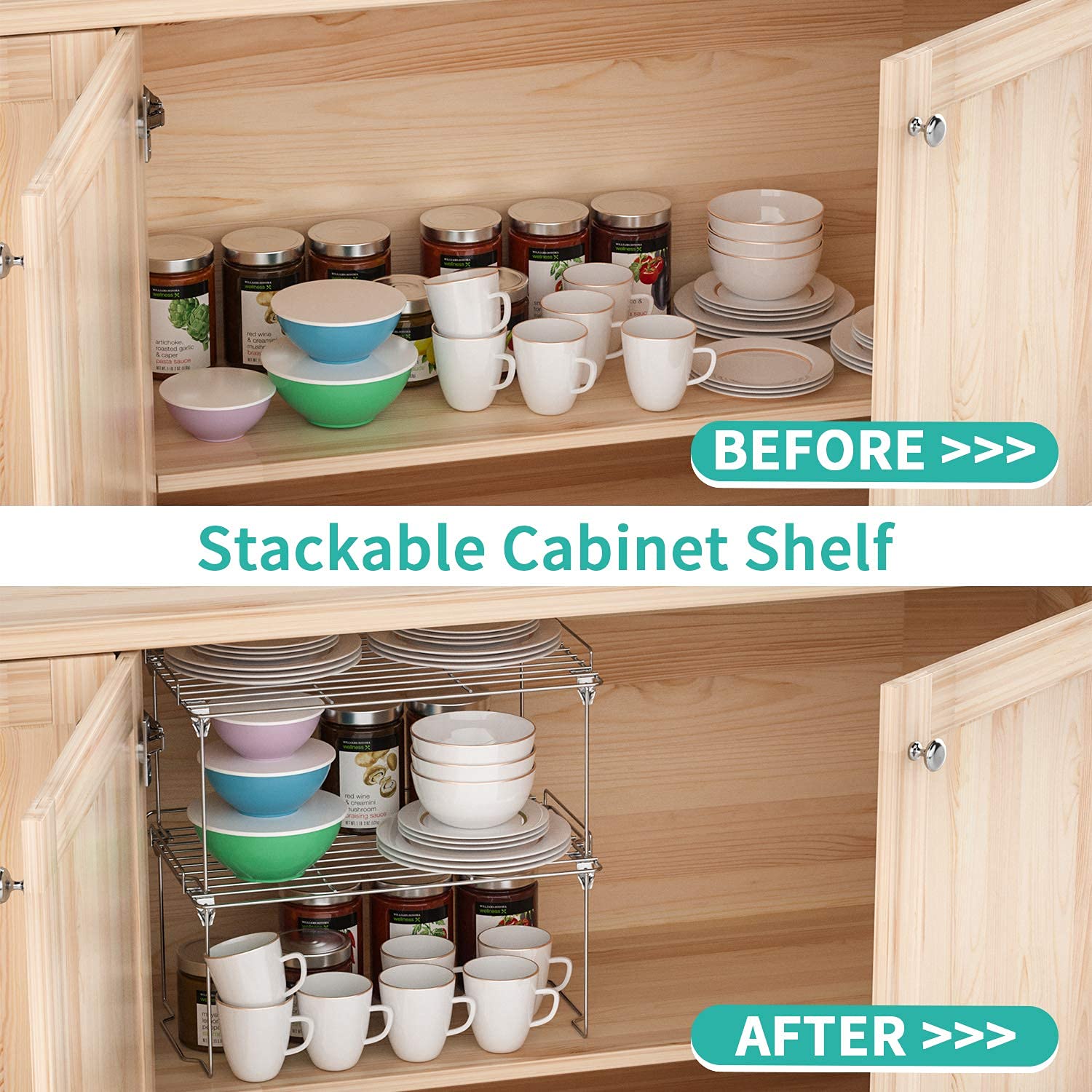 HapiRm Kitchen Cupboard Organiser Shelf Organiser Kitchen Storage