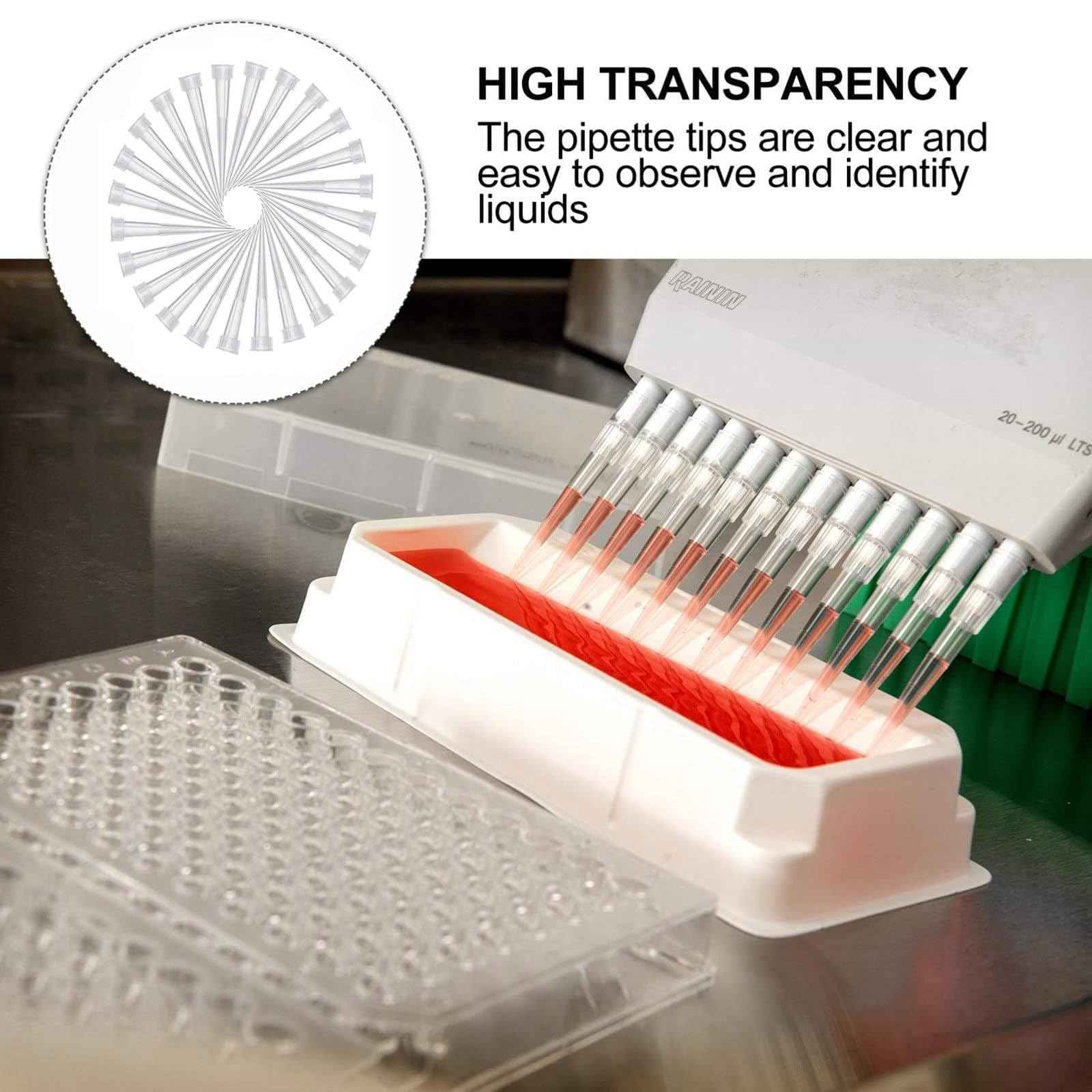 Puntas De Pipeta De Laboratorio (Universales / 10ul-10ml), 100-1000 Piezas, Transparentes, para Movimiento De LíQuidos En Laboratorios De MicroquíMica,10ml(100pieces)