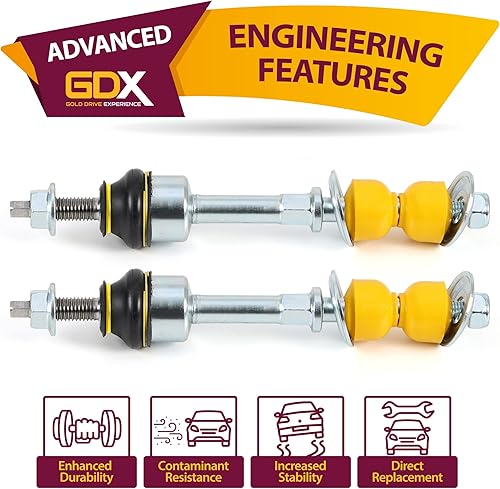 Miniatura 8 de Metrix Premium Chassis Parts GDX - Juego de 2 barras estabilizadoras delanteras para Ford F-150 RWD 05-08, 05-08 Lobo (México) RWD, 06-08 Lincoln