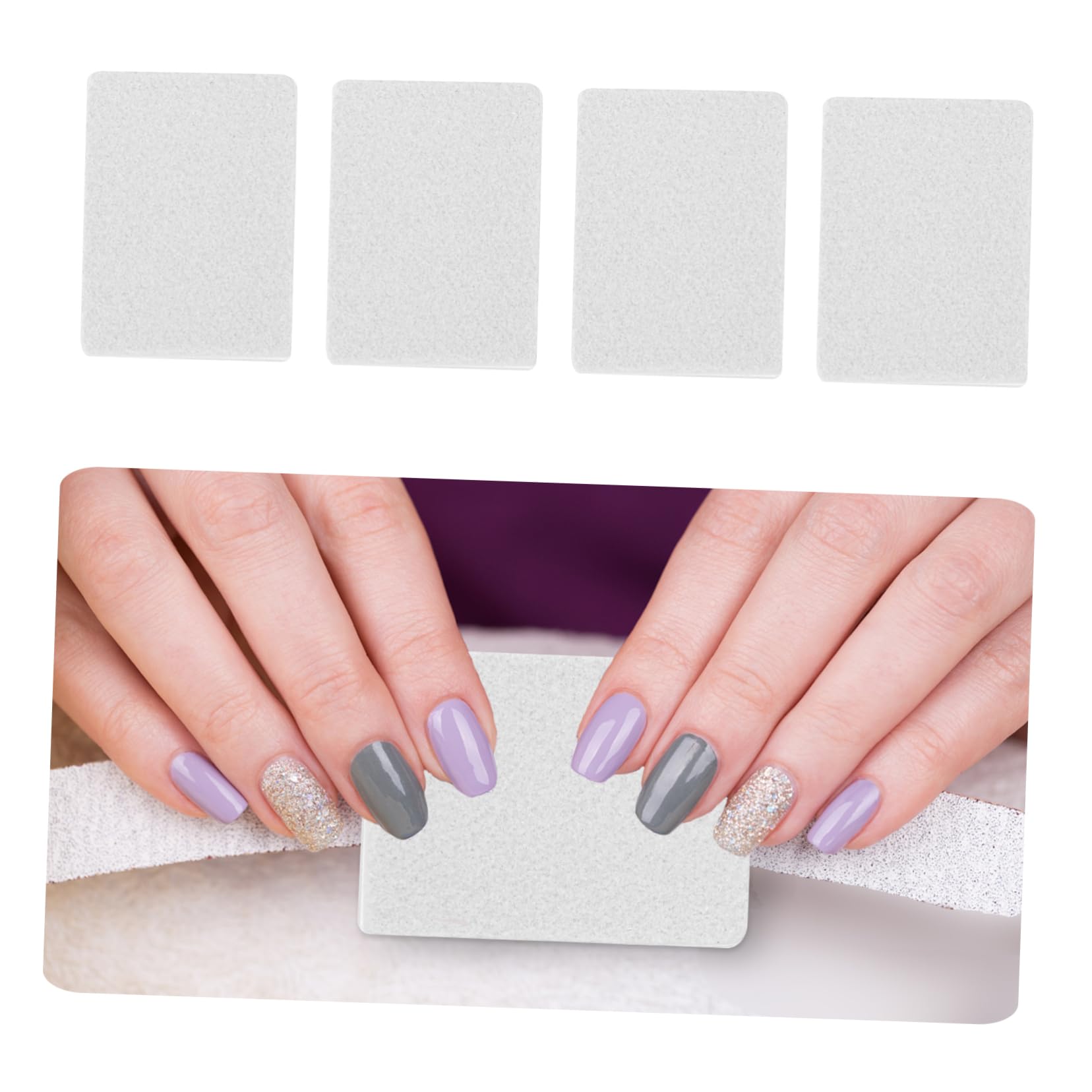 FRCOLOR Juego De 3 Herramientas Cuadradas Pequeñas Para Modificar Uñas Manicura Esponja Lima De Uñas Pulido Cuadradas Ligeras Y Fáciles De Transportar 40 Unidades.