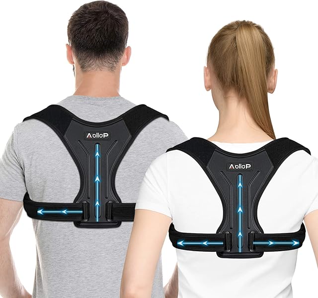 Aollop Posture Corrector for Women and Men Back Support Shoulder Support Back Brace Adjustable Back Straightener Neck Stretcher Shoulder Brace Supports Belt Headache Neck Pain Relief