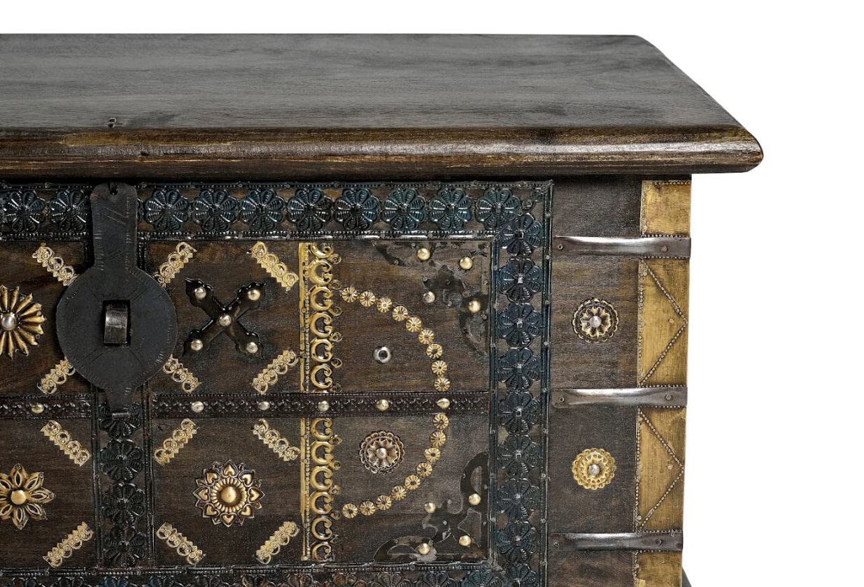 giner Baúles Decorativos - Baúl Madera Mango/Bronce (80x40x46)