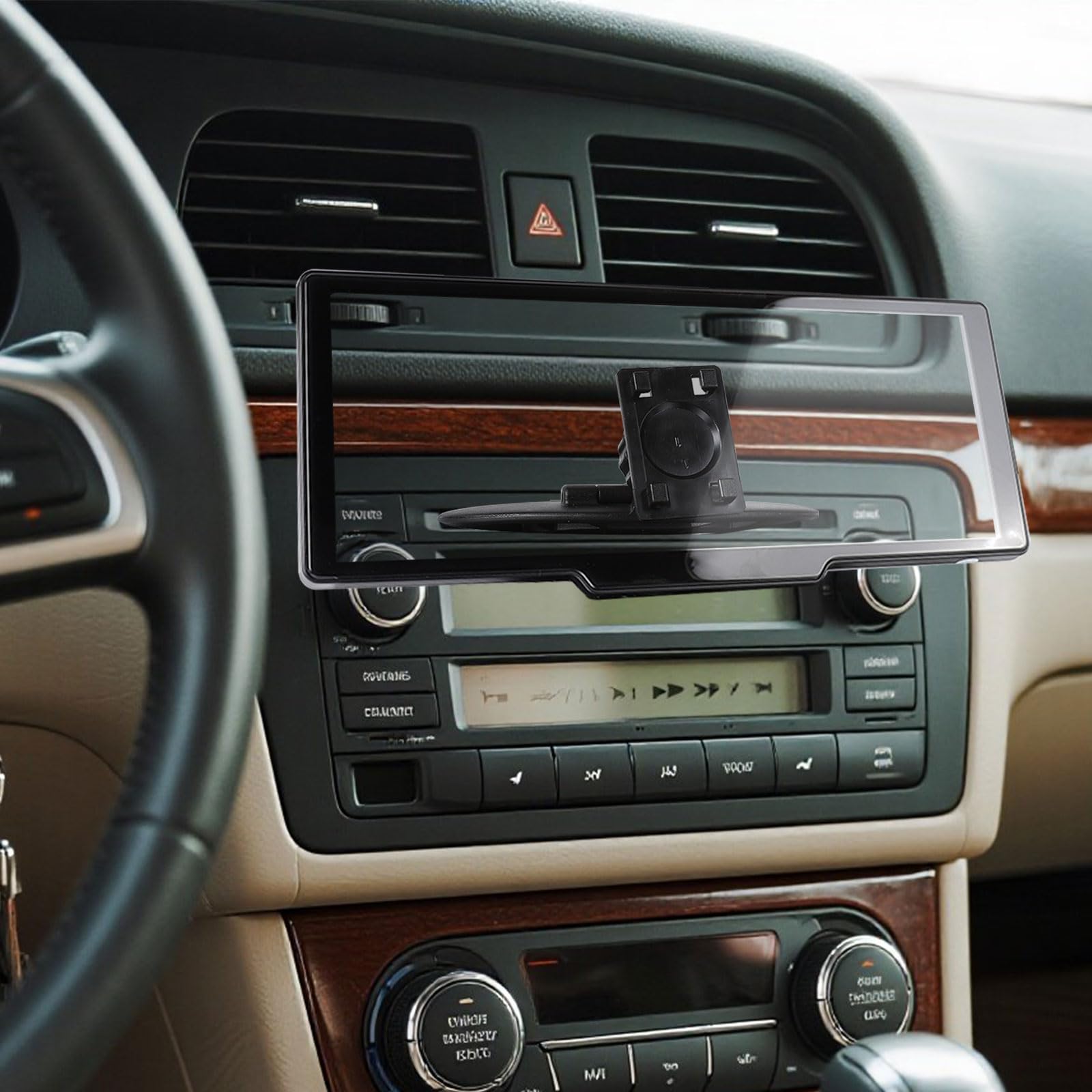 xik Uchwyt Carplay 2 w 1, przyssawka + gniazdo CD uchwyt GPS do ekranu Carplay, przyssawka na deskę rozdzielczą przedniej szyby, zamek z 4 przyciskami, kompatybilny z ekranem 17.8 cm 22.9 cm 26.1 cm