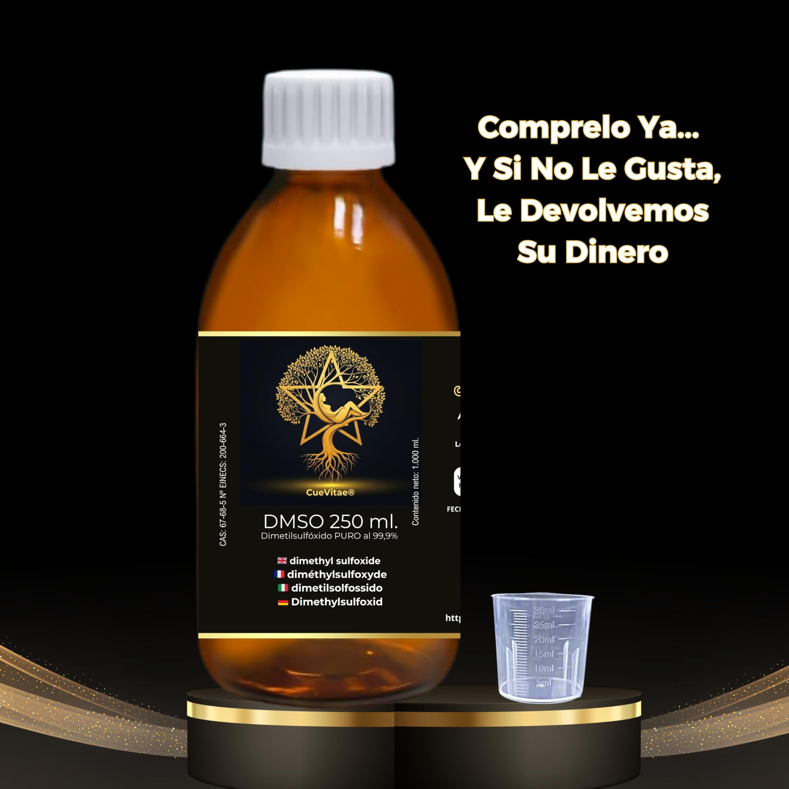 DMSO 99,9 % | Diméthylsulfoxyde | Récipient technique de précision en verre avec kit de manipulation (250 ml)