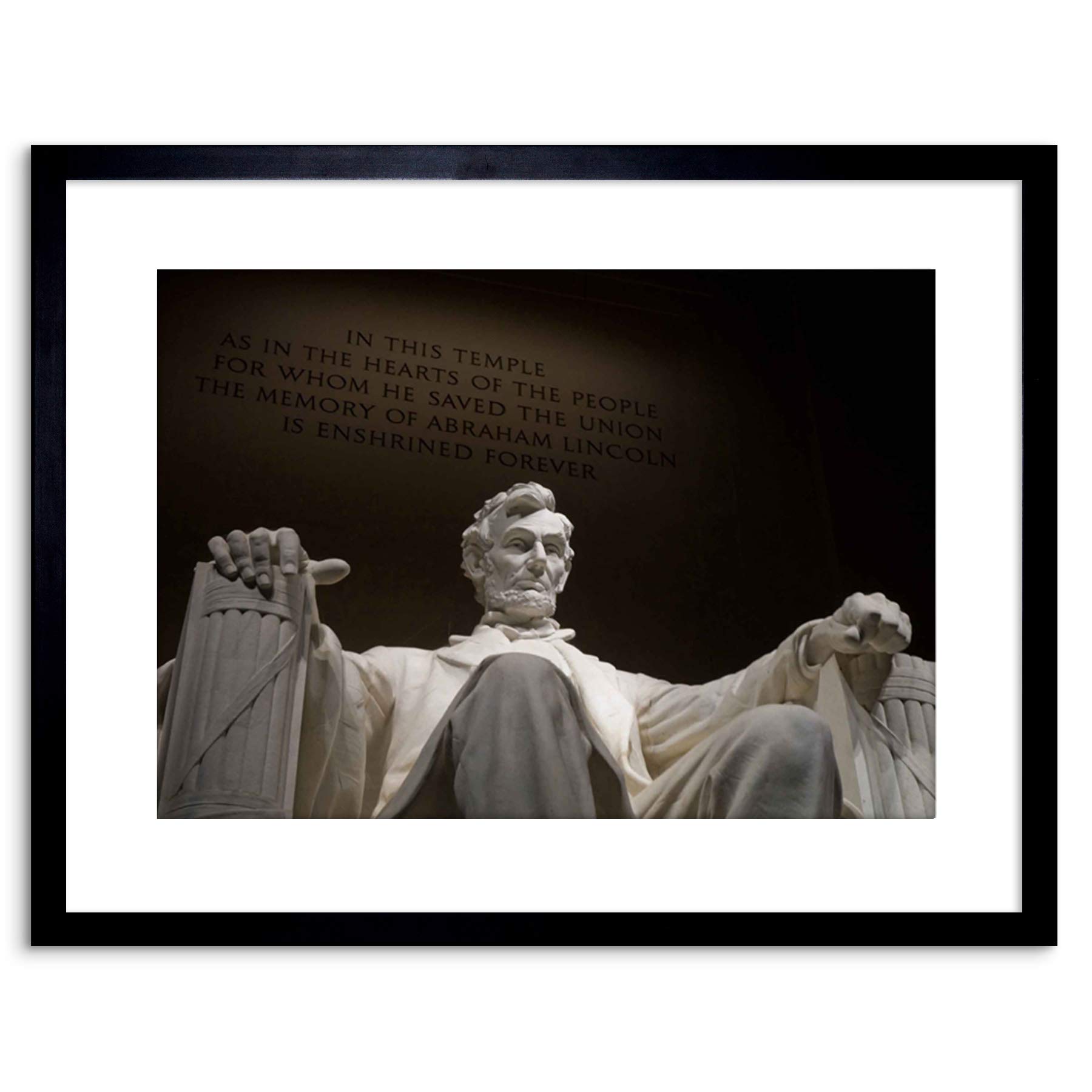 Wee Blue Coo PHOTO LANDMARK STATUE ABRAHAM LINCOLN MEMORIAL USA FRAMED PRINT F97X5575