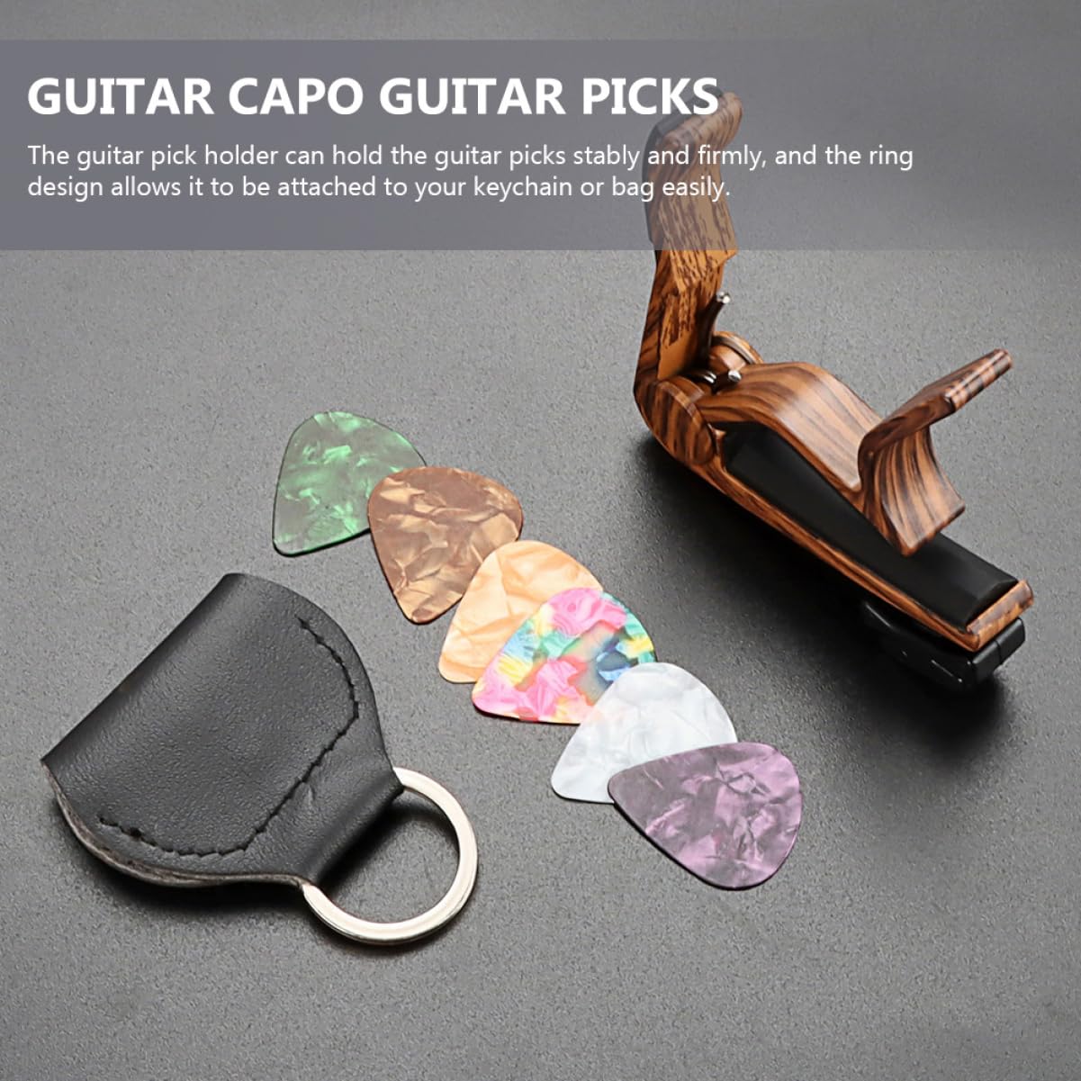 Toyvian 4 zestawy strojenia do gitary akustycznej, profesjonalny kapodaster do gitary akustycznej, profesjonalny kapo, kostka gitarowa, zacisk do gitary elektrycznej, gitara basowa, metal, banjo ABS