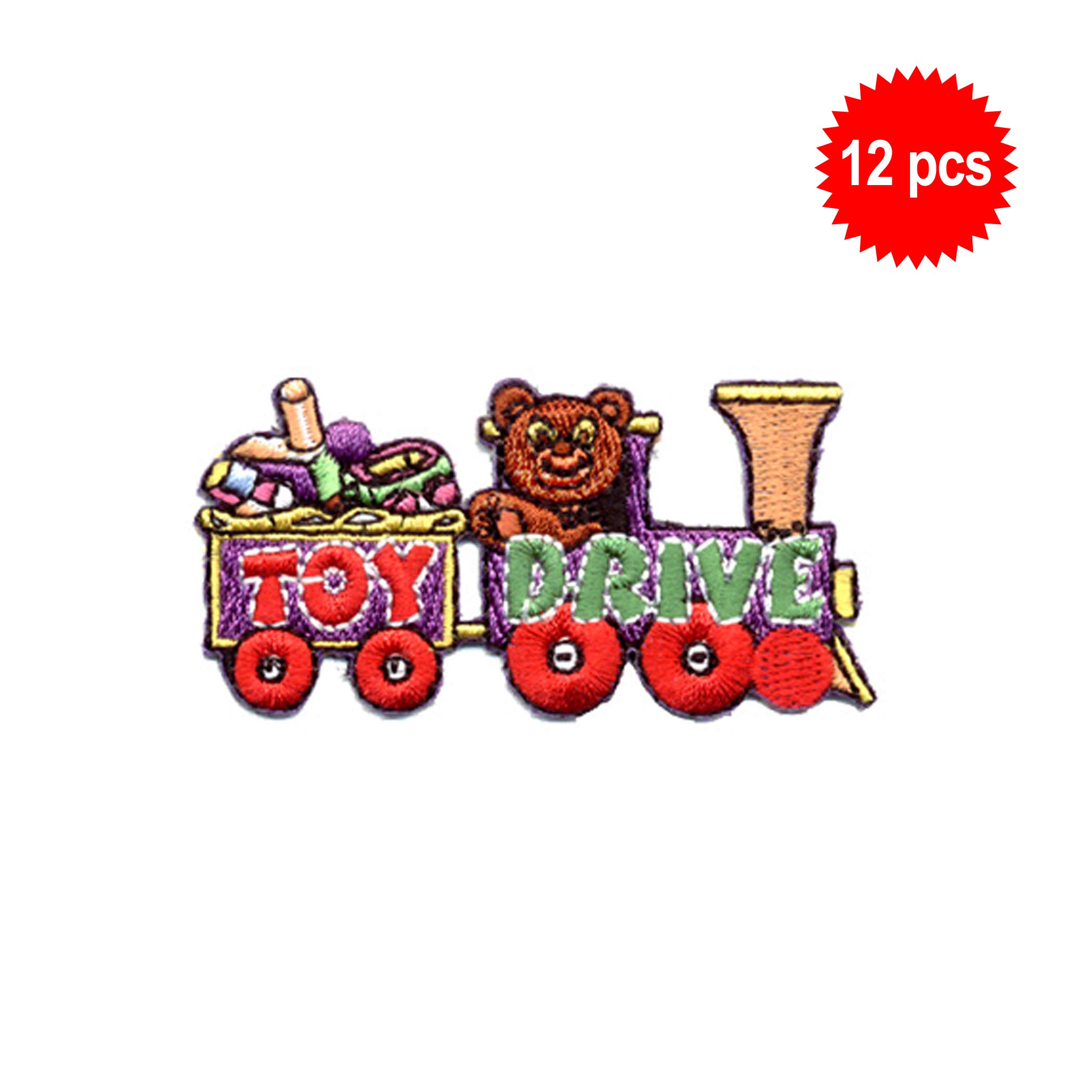 12 Pieces 2" Activity Scouts Applique Fun Patches, Service - Toy Drive (Toy Drive 2)