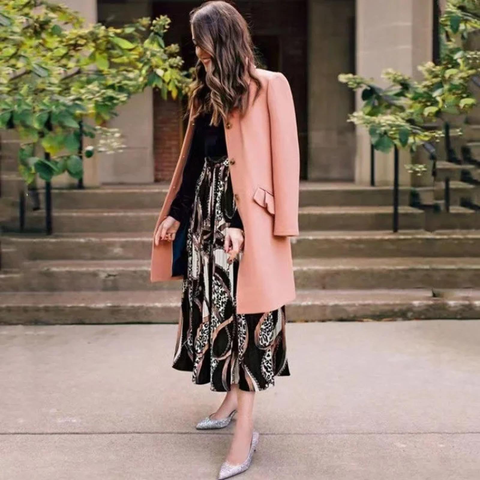 Faldas De Tubo Mujer Falda Plisada con Estampado De Mujer Faldas Casuales Holgadas Elegantes De Cintura Alta A La Moda