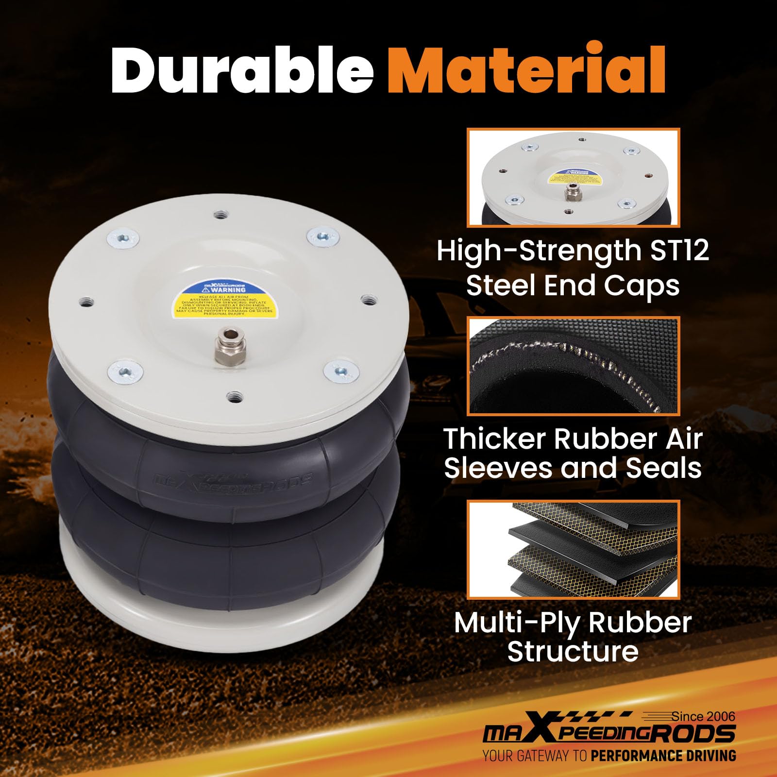 maXpeedingrods Molla d'aria posteriore con misuratore Kit per 1994 – 4000 kg