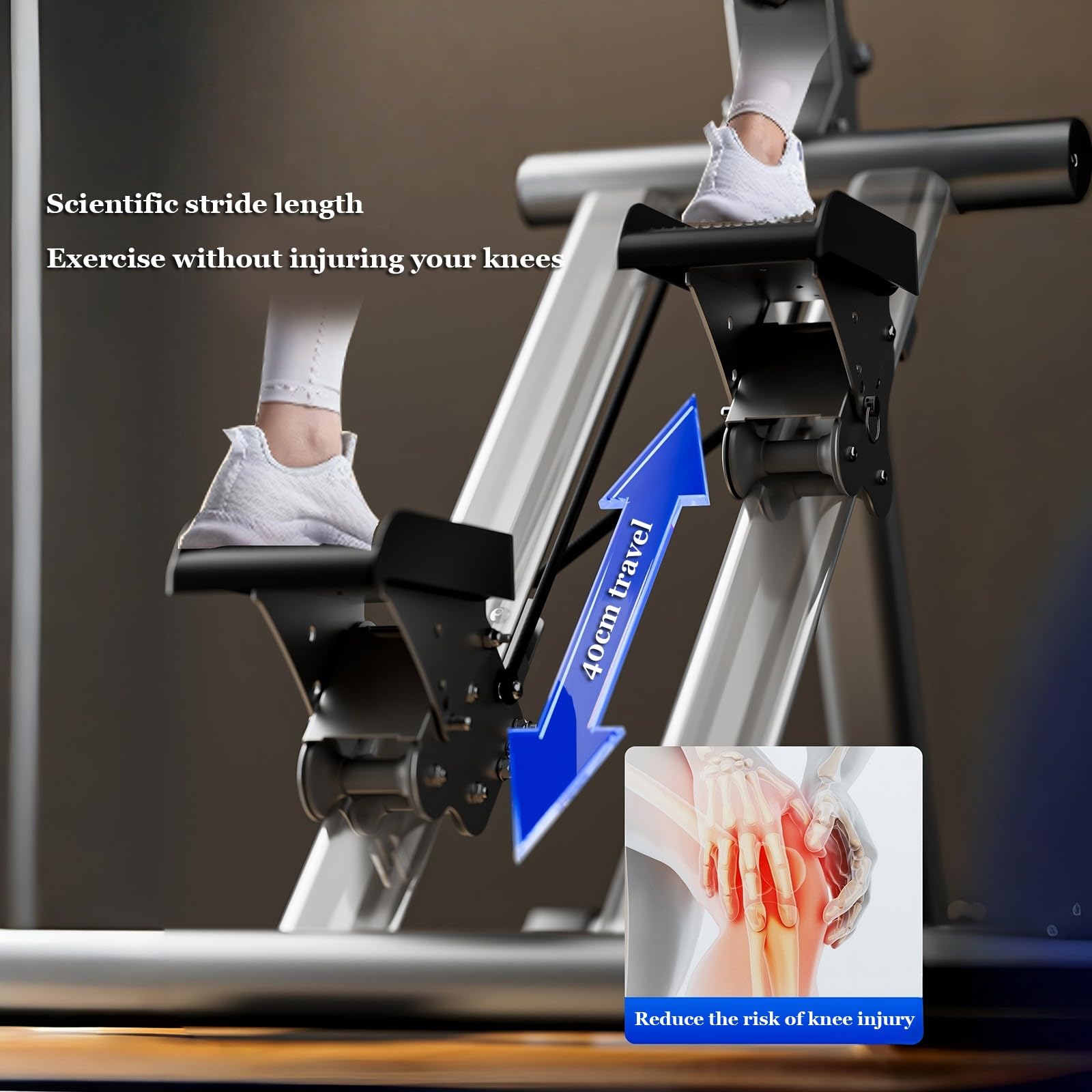 Esercizio Cardio A Casa,Stepper,Stepper Verticale Pieghevole,Con Intervallo Di Gradini Esteso,Per Allenamento Cardio Quotidiano,Per Allenamento Completo Del Corpo Titanium Gray