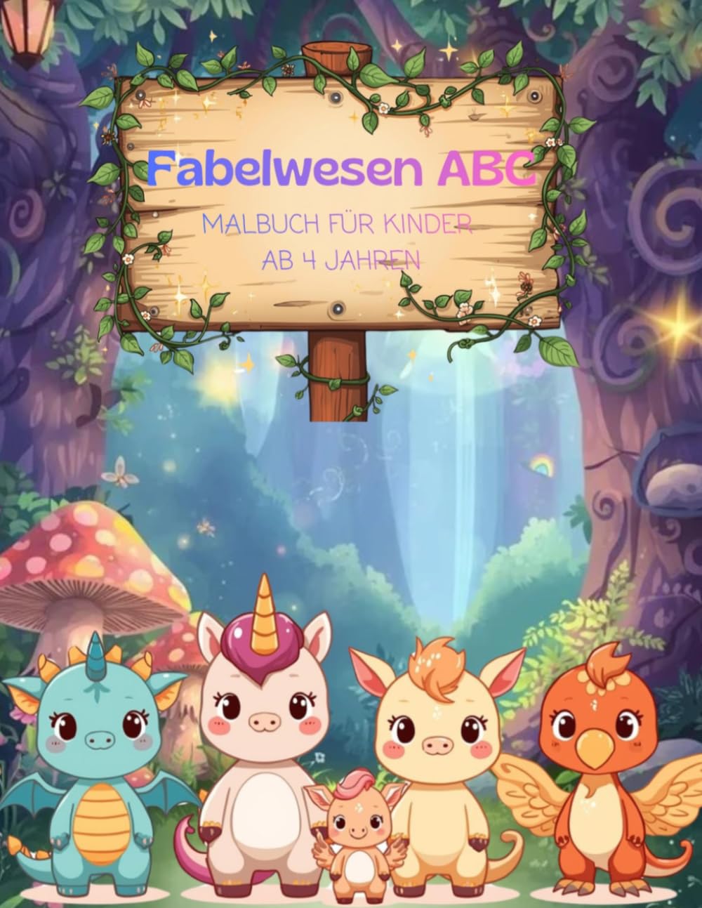 Fabelwesen ABC: Malbuch für Kinder ab 4 Jahren | Alphabet lernen mit Drachen, Einhörnern & Feen