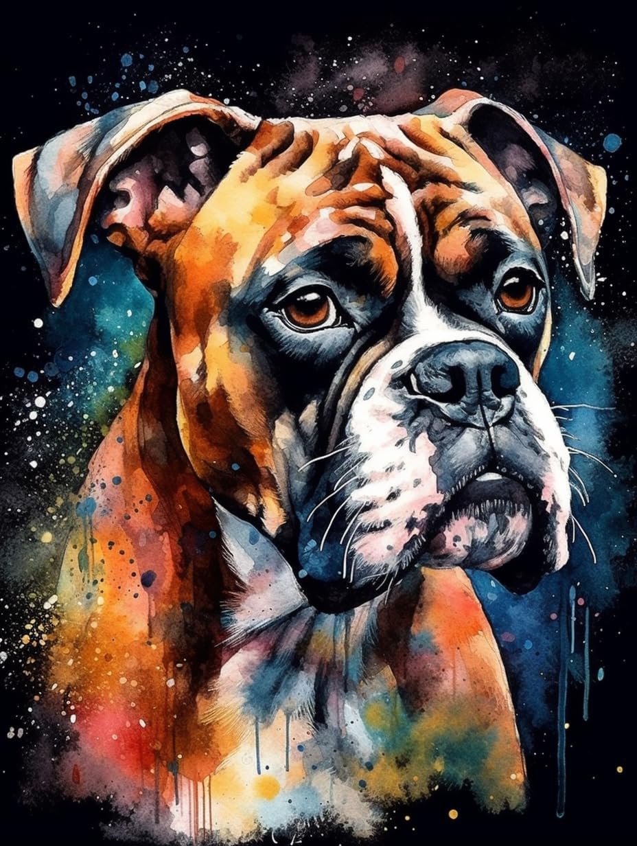 Amazon.com: Generic Boxer Dog (2) 5D Adult Diamond Art,DIY Diamond Art ...