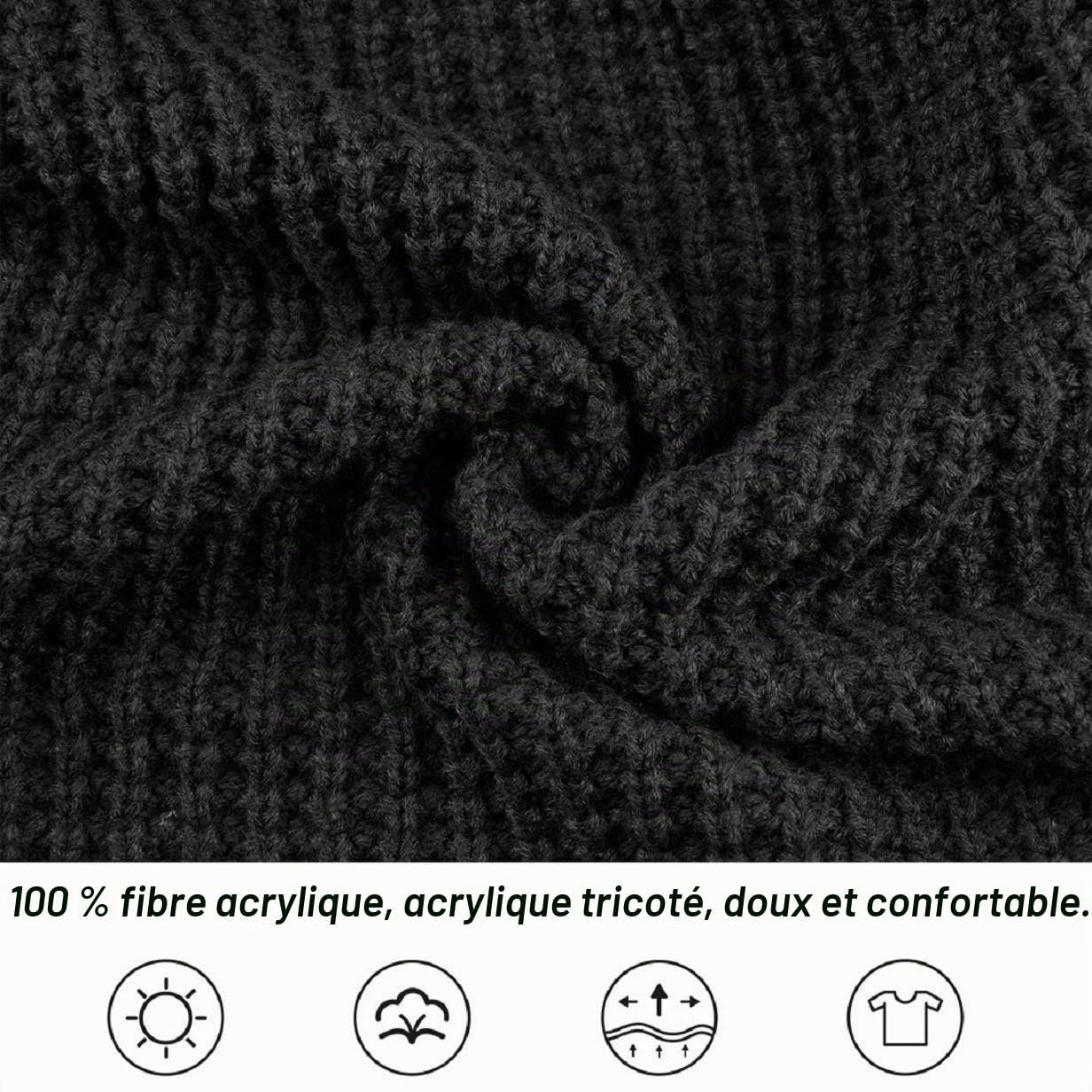 Tuopuda Femme Pull à Manches Longues Chandail Elégant Pullover Col Roulé Hauts Tricot Sweater avec Boutonné Croisé Tricot Décontracté Ourlet Asymétrique Automne Hiver