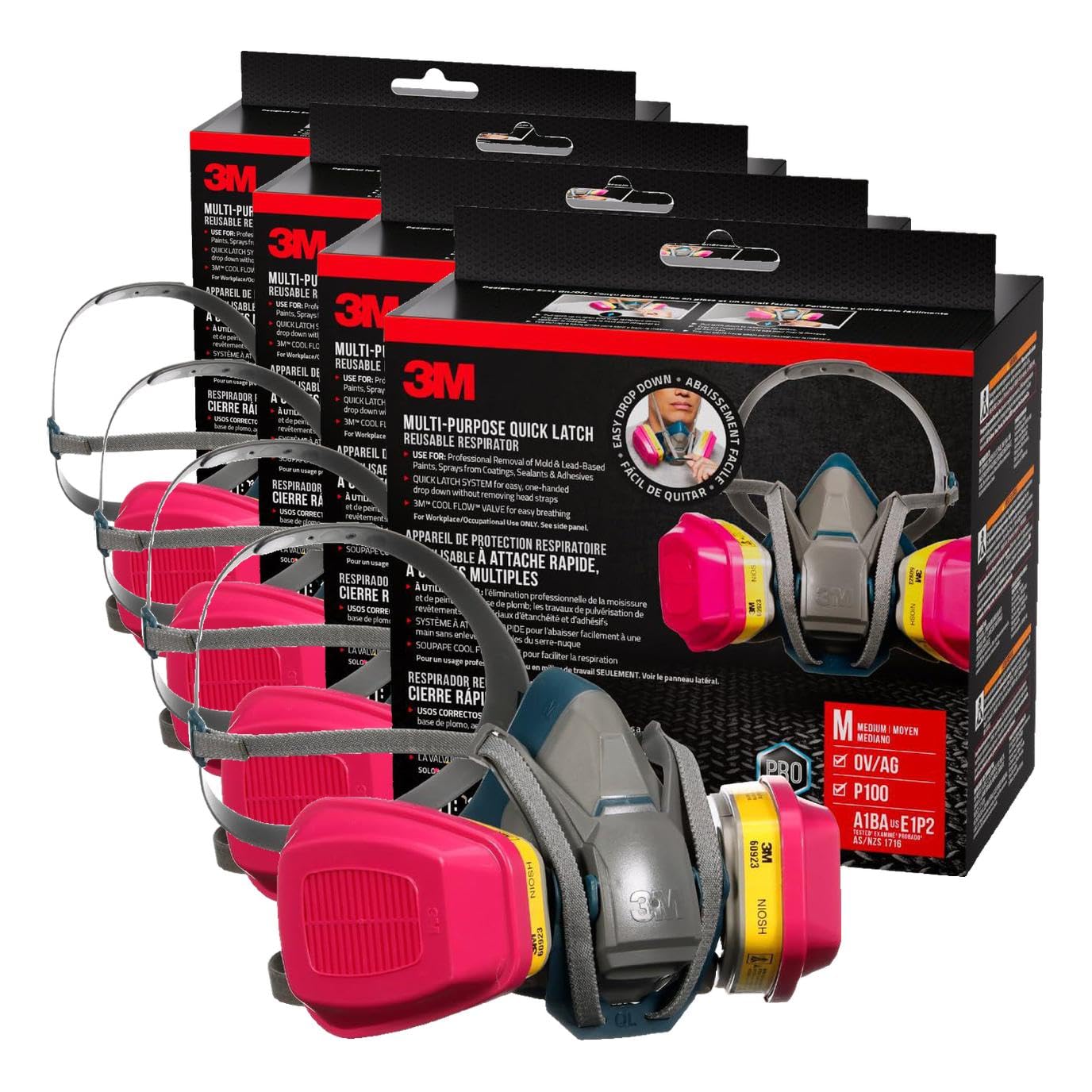 3M 65023QLHA1-C Pro MultiPurpose Respirator
