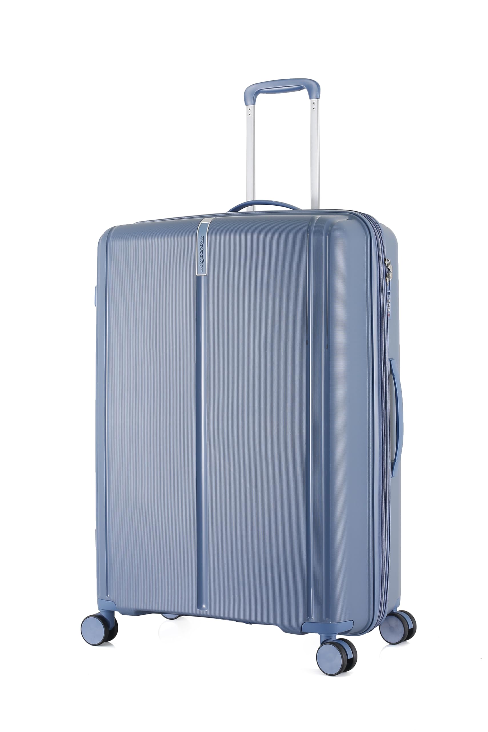 METZELDER Valise Rigide Victoria Coque Incassable 100% Polypropylène, Serrure TSA, avec Souflet Extension Garantie 2 Ans (Bleu (Denim), L (Large) - 113L- 76x52x33cm - 4.4kg)